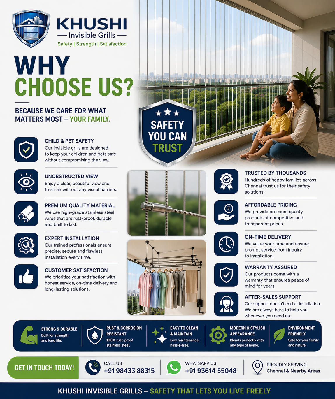 Why Choose Khushi Invisible Grills Chennai